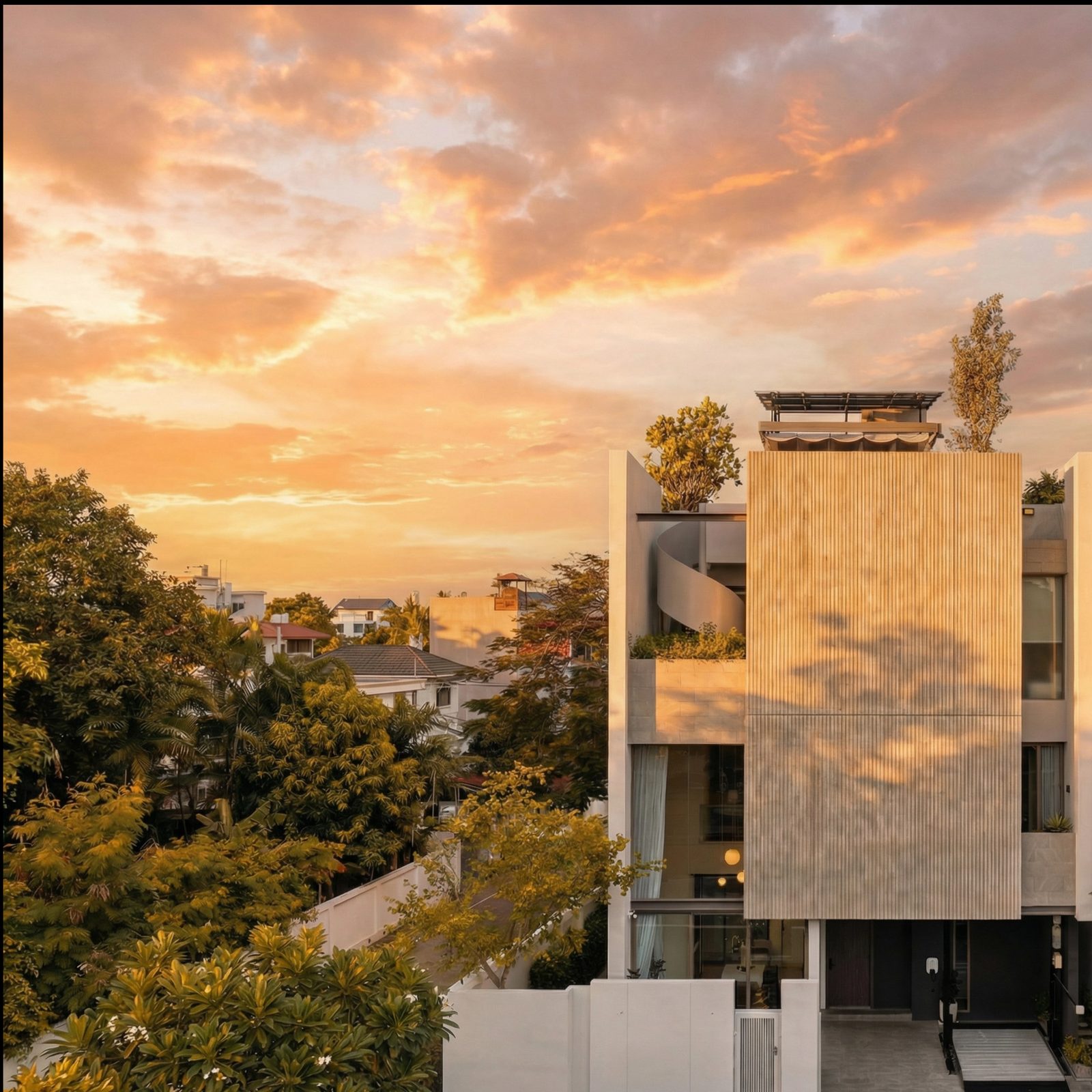Canvas Rama 9 at golden hour, designed by IDIN Architects